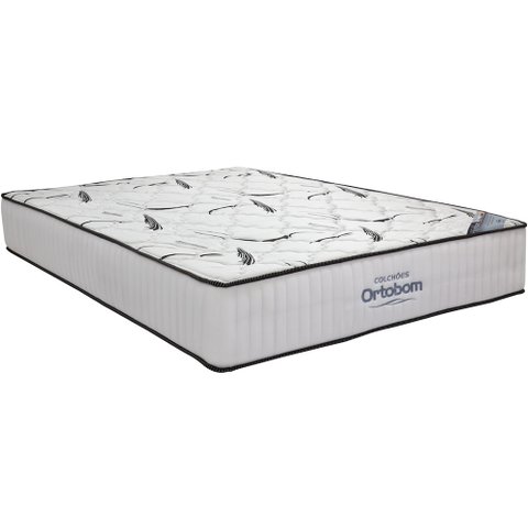 Colchão King 193x203x28 Espuma Hr45 Bordado Highfoam Cinza Branco - Ortobom