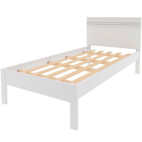 Cama de Solteiro com Cabeceira Rafaela Branco