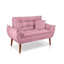 Ver imagem 3 de Kit 01 Namoradeira Opala 02 Puff Quadrado 02 Almofadas Rosa Bebê