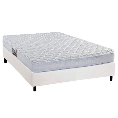 Cama Box Casal: Colchão Ortopédico Herval Ag65 Frontier + Base Crc Corano White (138x188)