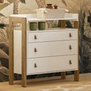 Ver imagem 3 de Berço Americano 4315 Q Encanto Slim e Cômoda 4410 Fantasia Branco Acetinado – Qmovi