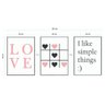 Quadros Decorativos Love Jogo de Corações com Frases Rosa - Branco - 20 x 30 - 2