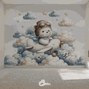 Ver imagem 1 de Cópia - Papel de Parede Painel Bebê Ursinho Aviador