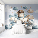 Ver imagem 3 de Cópia - Papel de Parede Painel Bebê Ursinho Aviador