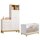 Ver imagem 1 de Berço Americano Mini Cama e Guarda Roupa com Cômoda Q Encanto Slim Branco Acetinado – Qmovi