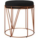 Ver imagem 1 de Puff Decorativo Aramado Bronze Zaya L02 Corano Preto - Lyam Decor