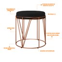Ver imagem 3 de Puff Decorativo Aramado Bronze Zaya L02 Corano Preto - Lyam Decor