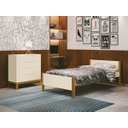 Ver imagem 3 de Cama Solteiro Simba com Pés em Madeira com Colchão D20 188 X 88 X 12 Cm - Reller - Areia Fosco
