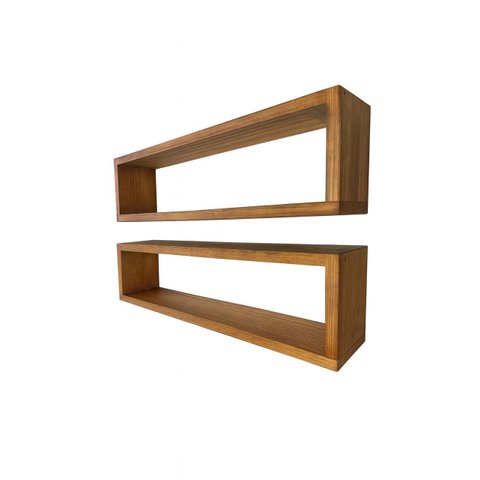 2 Nichos de Madeira Maciça 70x25 para Cremes e Diversos, Salões, Barbearias