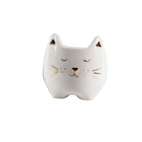 Porta Velas Pedras Gato em Porcelana - Modelo 1 - 1