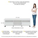 Ver imagem 3 de Rack para TV 65 Polegadas com Rodízios e 2 Portas Paris Multimóveis Branco