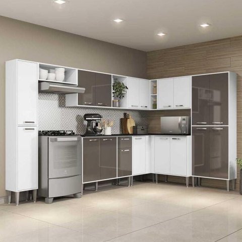 Cozinha Completa com Armário e Balcão Xangai Rock Multimóveis