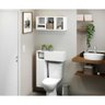Armário de Banheiro para Vaso Sanitário com Suporte para Papel Higiênico e Nicho Decorativo Multim - 4