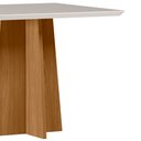 Ver imagem 2 de Mesa de Jantar para 4 Lugares 90cm Tampo Quadrado com Vidro Anitta Ypê/off White - New Ceval 23144/9