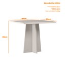 Ver imagem 3 de Mesa de Jantar para 4 Lugares 90cm Tampo Quadrado com Vidro Anitta Ypê/off White - New Ceval 23144/9