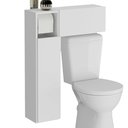 Ver imagem 2 de Armário de Banheiro para Vaso Sanitário com Suporte para Papel Higiênico e 2 Portas Multimóveis