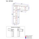 Ver imagem 4 de Armário de Banheiro para Vaso Sanitário com Suporte para Papel Higiênico e 2 Portas Multimóveis