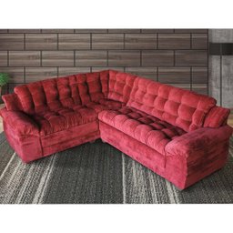 Sofá Madrid Premium Suede Velut Vermelho - Ws Estofados - 1