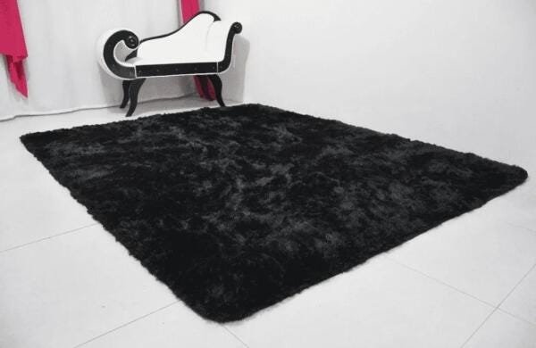 Tapete Sala Peludo 2,00 x 2,80 - Preto - 1