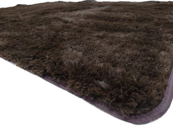 Tapete Sala Luxo Peludo Grande 2,00 x 3,00 - Marrom-Escuro - 4