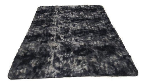 Tapete Sala Peludo 2,00 x 2,80 - Preto Mesclado - 1