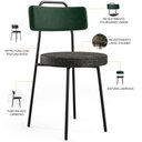 Ver imagem 4 de Kit 06 Cadeiras Decorativa Estofada Sala Jantar Barcelona L02 Facto Verde Musgo Linho Chumbo - Lyam