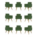 Ver imagem 1 de Kit 09 Cadeiras Poltronas Decorativa - Escritório - Recepção Cor:verde