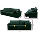 Ver imagem 2 de Sofá Retrátil e Reclinável 2,10m Karina Veludo Verde Madelina Decor