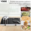 Ver imagem 2 de Vbgk Cooktop de Indução 4000w, 2 Bocas, Controle de Botão, 110v, com Timer