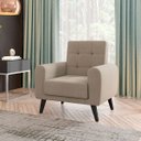 Ver imagem 2 de Poltrona Decorativa com Pés Palito Livia Veludo Light Bege - Vee Decor