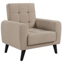 Ver imagem 1 de Poltrona Decorativa com Pés Palito Livia Veludo Light Bege - Vee Decor