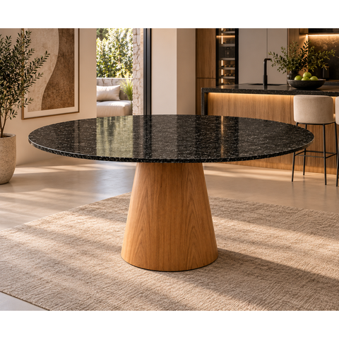 Mesa de Jantar Cone Oval 150x90cm em Mármore São Gabriel
