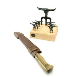 Kit Tridente, 6 Petisco Black, Suporte e Faca Inox Alemão 8p - 3