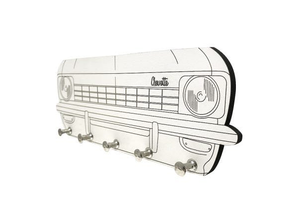 Porta Chaves Claviculário Decorativo Chevette Chevrolet Branco Gravado - 2