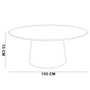 Ver imagem 6 de Mesa de Jantar 6 Lugares Redonda 150cm Georgia B05 Amêndoa Cinamomo - Lyam Decor