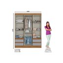 Ver imagem 2 de Guarda Roupa 3 Portas e 4 Gavetas Briz Lema B55 Nature/off White - Henn