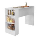 Ver imagem 2 de Bancada Balcão Gourmet Mesa Cozinha Multiuso Branca - sem Porta