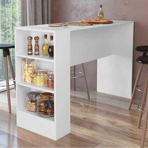 Bancada Balcão Gourmet Mesa Cozinha Multiuso Branca - sem Porta
