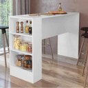 Ver imagem 1 de Bancada Balcão Gourmet Mesa Cozinha Multiuso Branca - sem Porta