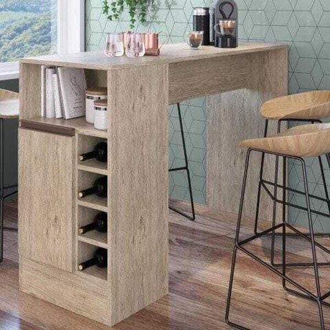 Balcão Bancada Gourmet para Cozinha Americana 140cm com Porta e Prateleira Arte Cas MDP