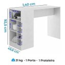 Ver imagem 3 de Balcão Bancada Gourmet para Cozinha Americana 140cm com Porta e Prateleira Arte Cas MDP