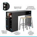 Ver imagem 5 de Bancada Balcão/Mesa de Cozinha Gourmet com Adega 1 Porta Cor Grafite - Arte Cas