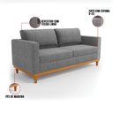 Ver imagem 7 de Sofá 3 Lugares Juliette Linho Base Madeira Castanho - D’Rossi