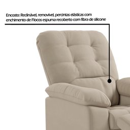 Poltrona do Papai Reclinável Suede Veludo Estoril Capuccino - 4