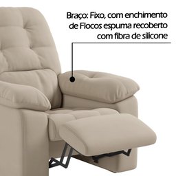 Poltrona do Papai Reclinável Suede Veludo Estoril Capuccino - 3