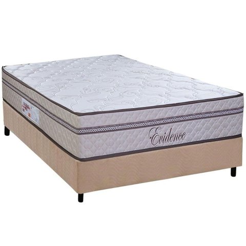 Cama Box Casal: Colchão Molas Masterpocket Ensacadas Paropas Evidence + Base Crc Suede Clean (