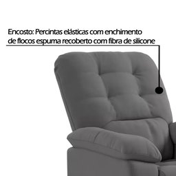 Poltrona Papai Estoril Suede Cinza Luizzi 106x90x100 - 5