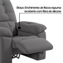 Ver imagem 4 de Poltrona Papai Estoril Suede Cinza Luizzi 106x90x100