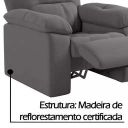 Poltrona Papai Estoril Suede Cinza Luizzi 106x90x100 - 3