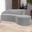 Ver imagem 2 de Sofá Living 3 Lugares 260cm Braço Esquerdo Mozart D06 Bouclê Cinza - Mpozenato